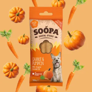 Soopa Carrot & Pumpkin Dental Sticks Dog Chew