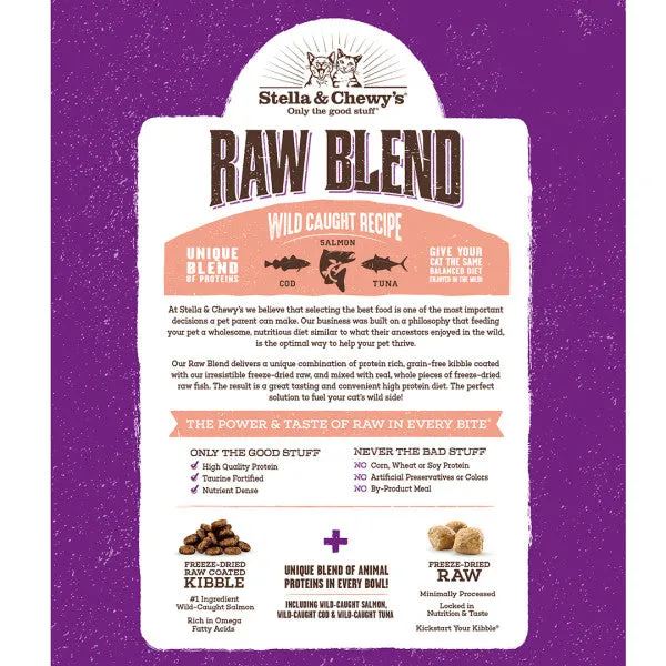 Stella & Chewy's Baked Kibble for Cats - Raw Blend Wild-Caught Dry Cat Food, 5-lb Bag