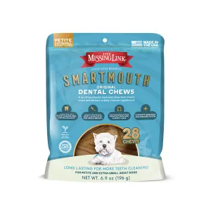 The Missing Link Smartmouth Dental Dog Chews, Petite/X-Small, 28-count