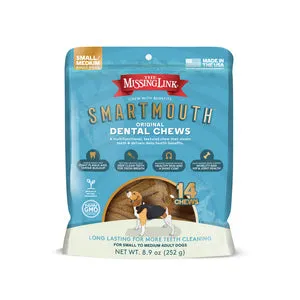 The Missing Link Smartmouth Dental Dog Chews, Small/Medium, 14-count