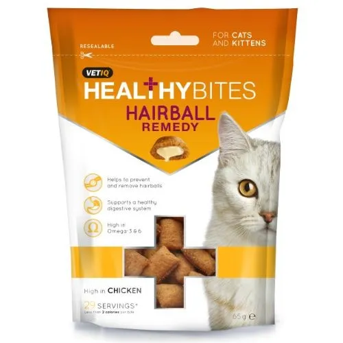 VetIQ Healthy Bites Hairball Remedy Cat Treats 65g