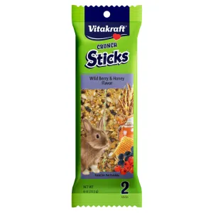 Vitakraft Crunch Sticks Wild Berry & Honey Flavor Treats for Rabbits, 2 Sticks