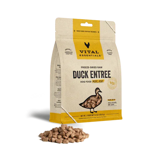 Vital Essentials Freeze-Dried Raw Mini Nibs Duck Entree