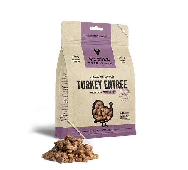 Vital Essentials Freeze-Dried Raw Mini Nibs Turkey Entree