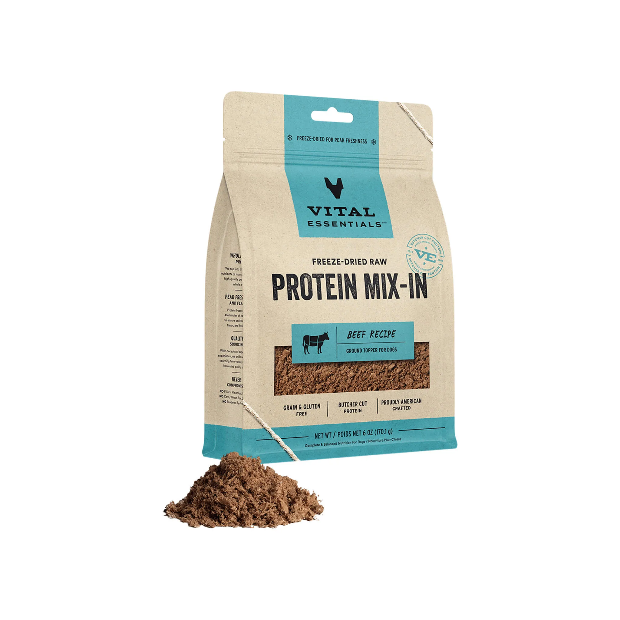 Vital Essentials Freeze-Dried Raw Protein Mix-In Ground Topper for Dogs