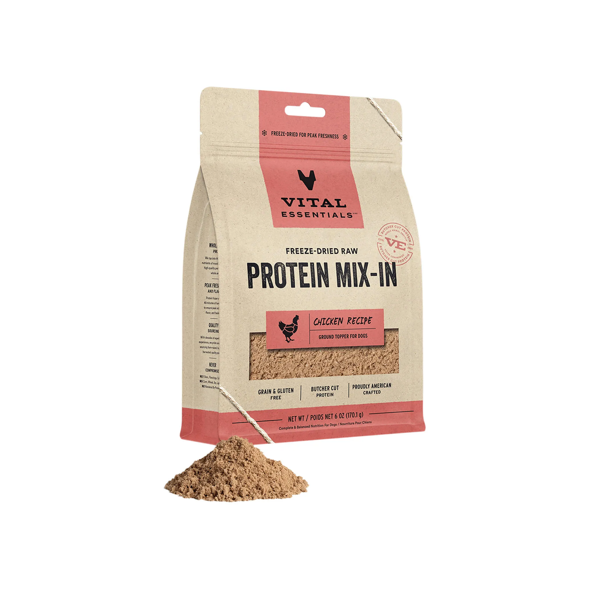 Vital Essentials Freeze-Dried Raw Protein Mix-In Ground Topper for Dogs