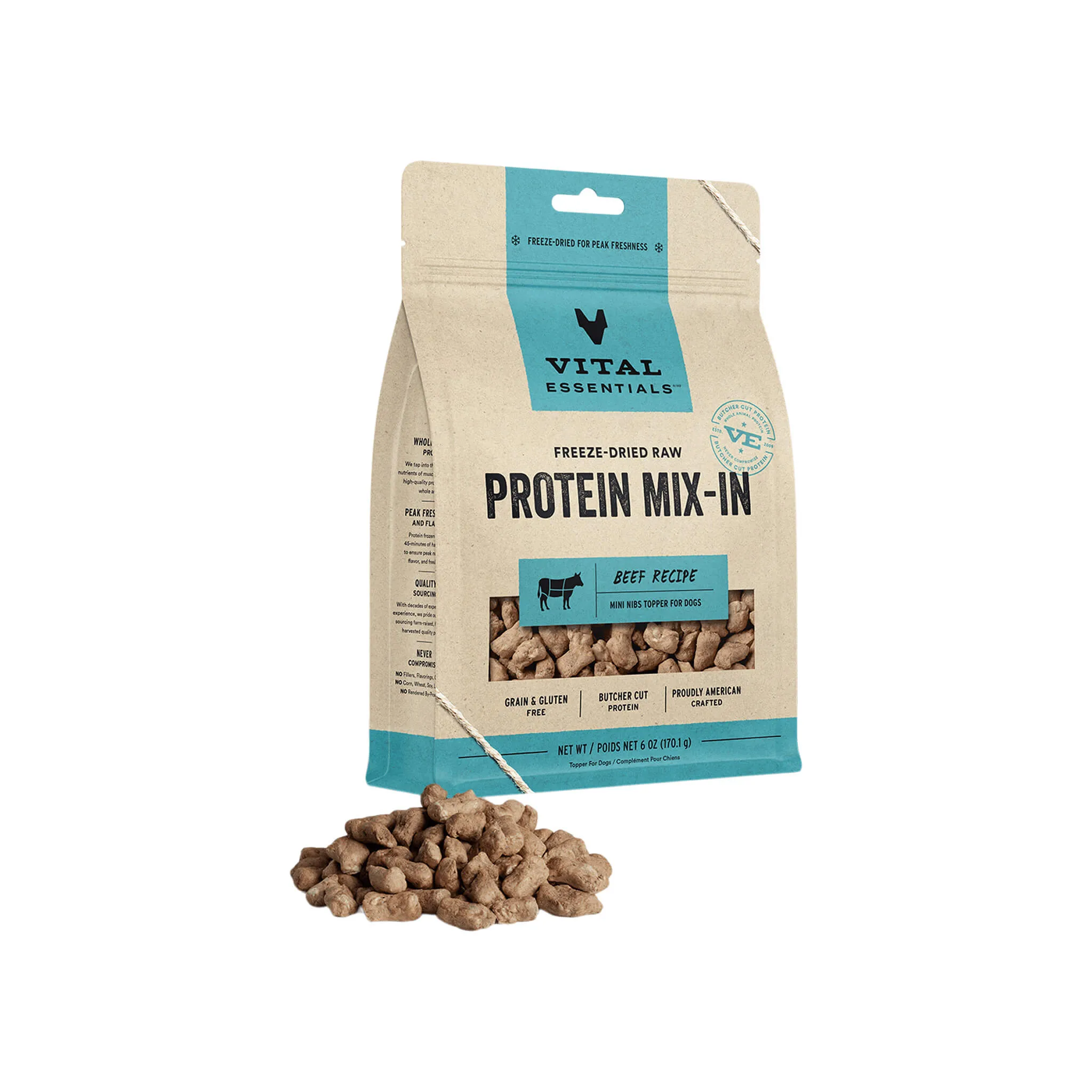 Vital Essentials Freeze-Dried Raw Protein Mix-In Mini Nibs for Dogs