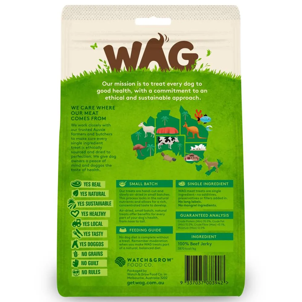 WAG Beef Jerky Grain-Free Dog Treats 200g