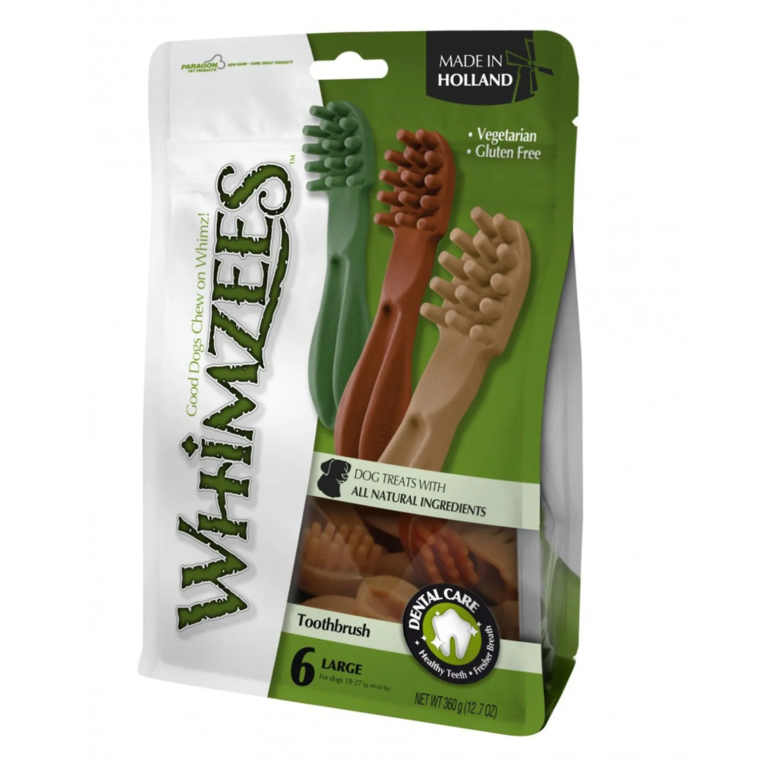 Whimzees Toothbrush Star L Mix Brown/Green/Orange